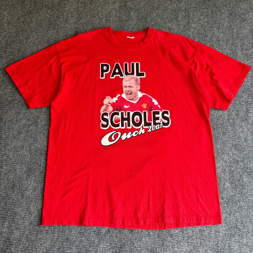 Paul Scholes Manchester United Ginger Ninja Red Graphic T-Shirt Mens XL 2012